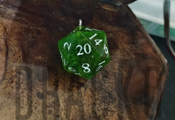 D20 Green With Glitter