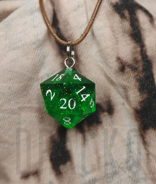 D20 Green With Glitter