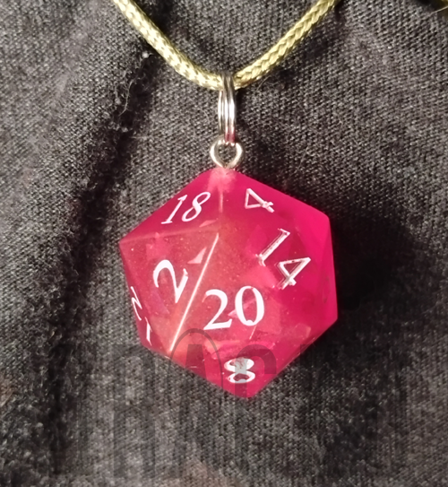 D20 Blood Red Pendant