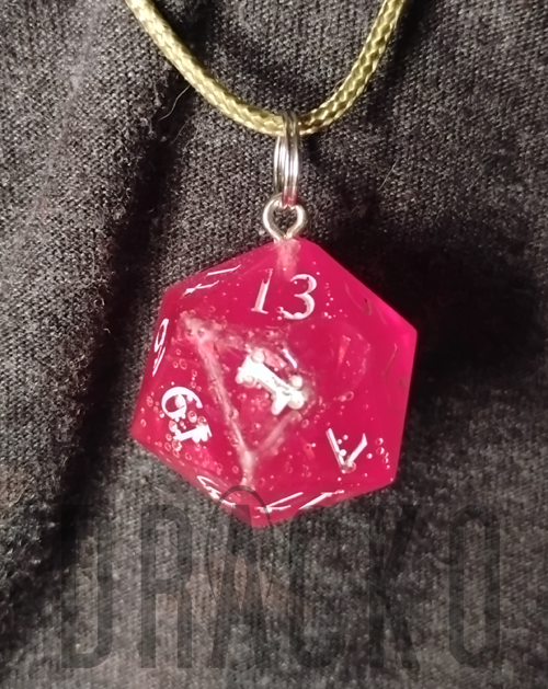 D20 Blood Red Pendant