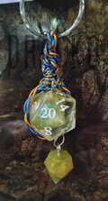 D20 Gold and Blue Keychain
