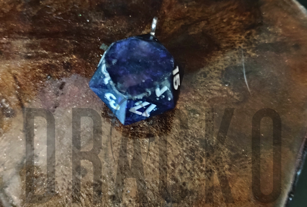 D20 Dark Purple Pendant