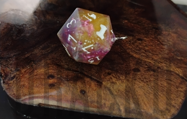 D20 Gold and Purple Pendant