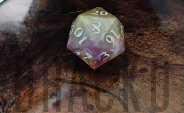 D20 Gold and Purple Pendant