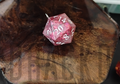 D20 Metallic Pink with Pink Glitter Pendant