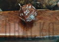 D20 Brown-Red with Rainbow Glitter Pendant