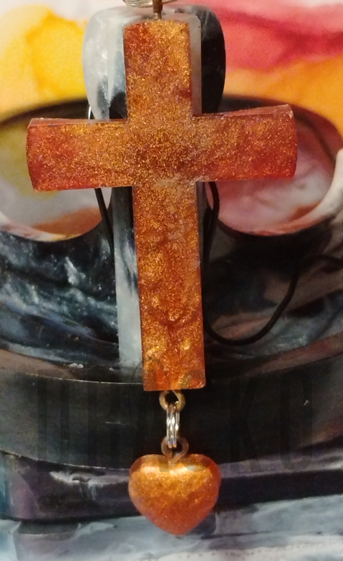 Metallic Brown Cross Pendant