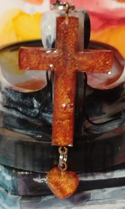 Metallic Brown Cross Pendant